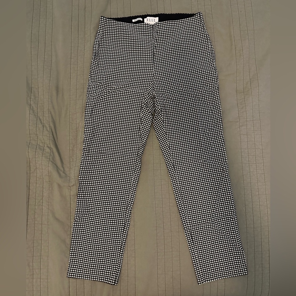 Elle Black and White Gingham Pants